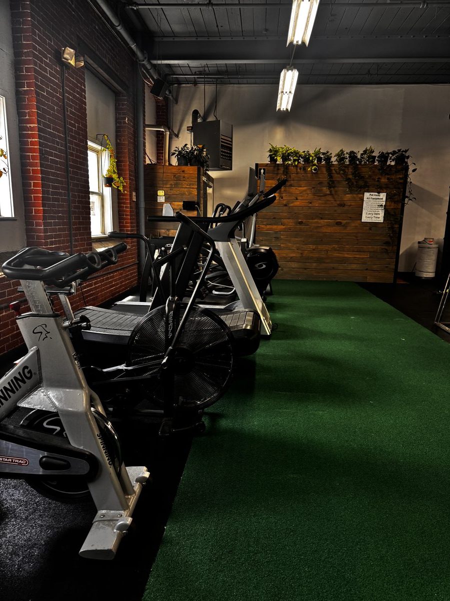 LIFT Lincoln gym interior — strength and fitness gym at 85 Industrial Circle, Lincoln RI with turf, rowers, squat racks and strength equipment